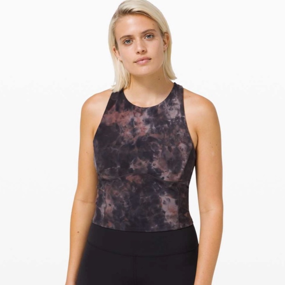 Lululemon Athletica Black and Gray Crop Top